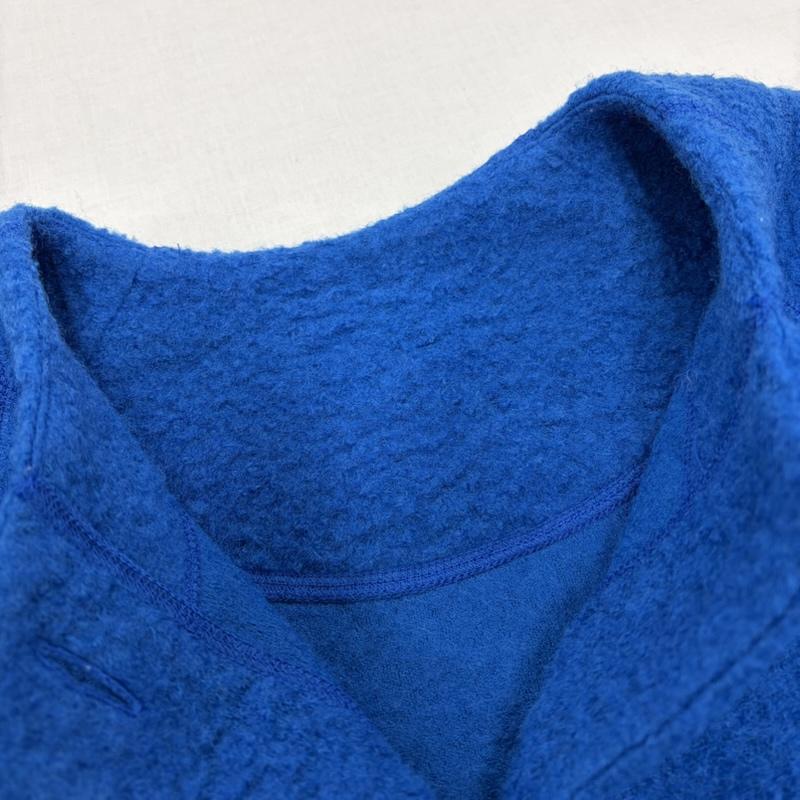 イッセイミヤケ ISSEY MIYAKE コート コート一般 HaaT ハート ボア ノーカラー ロング コート 長袖 ワンピース セット アンサンブル ウール 日本製 2 無地 青 / ブルー / blue レディース USED 古着 中古 50164187