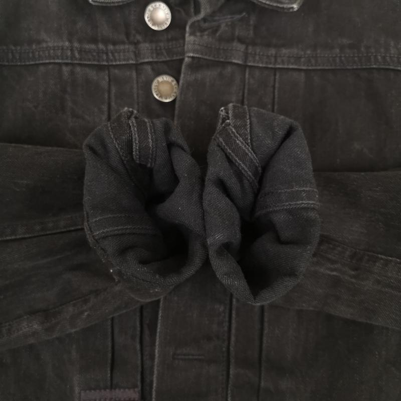 リーバイスプレミアム Levis PReMIUM ジャケット、上着 ジャケット、ブレザー フロントプリーツ ボックス シルエット デニム トラッカー ジャケット 19825-0004 1 黒 / ブラック / black メンズ USED 古着 中古 50164189