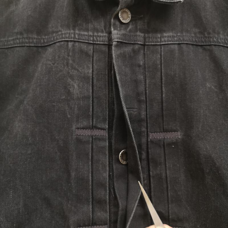 リーバイスプレミアム Levis PReMIUM ジャケット、上着 ジャケット、ブレザー フロントプリーツ ボックス シルエット デニム トラッカー ジャケット 19825-0004 1 黒 / ブラック / black メンズ USED 古着 中古 50164189