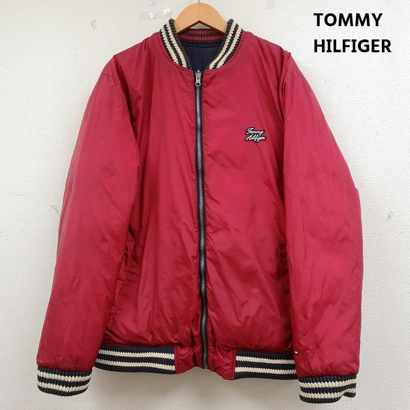 トミーヒルフィガー TOMMY HILFIGER ジャケット、上着 ジャケット、ブレザー ロゴ刺繍 リバーシブル 2WAY キルティング ボンバー ジャケット XL 赤 / レッド / red X 紺 / ネイビー / navy メンズ USED 古着 中古 50164193