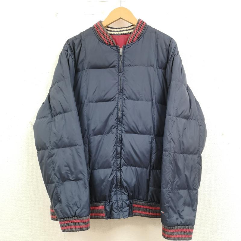 トミーヒルフィガー TOMMY HILFIGER ジャケット、上着 ジャケット、ブレザー ロゴ刺繍 リバーシブル 2WAY キルティング ボンバー ジャケット XL 赤 / レッド / red X 紺 / ネイビー / navy メンズ USED 古着 中古 50164193