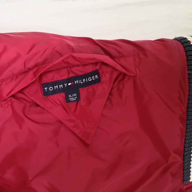 トミーヒルフィガー TOMMY HILFIGER ジャケット、上着 ジャケット、ブレザー ロゴ刺繍 リバーシブル 2WAY キルティング ボンバー ジャケット XL 赤 / レッド / red X 紺 / ネイビー / navy メンズ USED 古着 中古 50164193