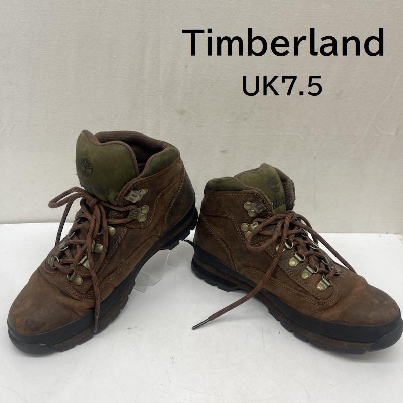 ティンバーランド Timberland ブーツ ショートブーツ EURO HIKER ユーロ ハイカー トレッキング ブーツ シューズ UK：7.5 茶 / ブラウン / brown メンズ USED 古着 中古 50164197