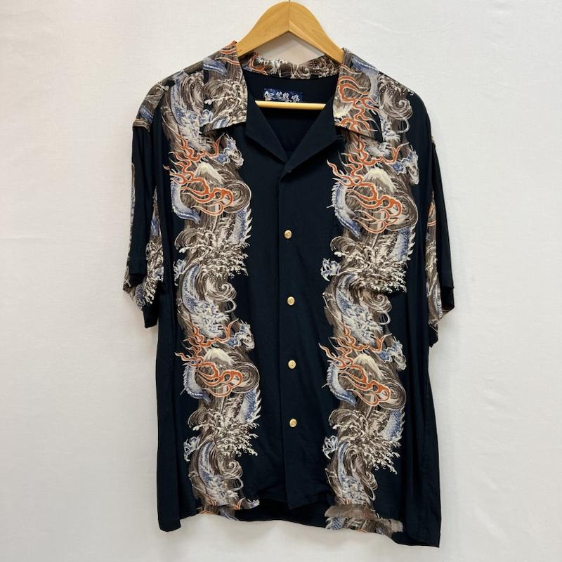 古着 USED シャツ、ブラウス 半袖 梵殷 龍 和柄 アロハシャツ XL 紺 / ネイビー / navy メンズ USED 古着 中古 50164206