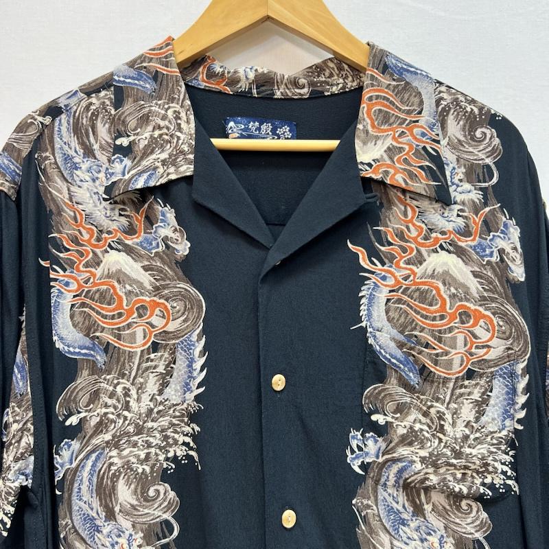 古着 USED シャツ、ブラウス 半袖 梵殷 龍 和柄 アロハシャツ XL 紺 / ネイビー / navy メンズ USED 古着 中古 50164206