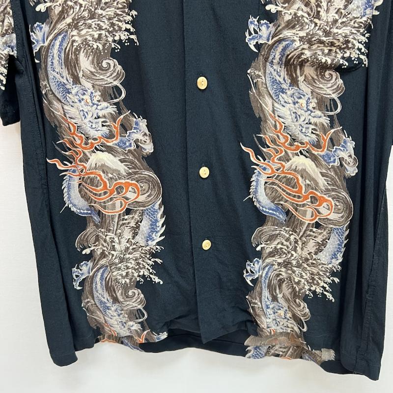古着 USED シャツ、ブラウス 半袖 梵殷 龍 和柄 アロハシャツ XL 紺 / ネイビー / navy メンズ USED 古着 中古 50164206