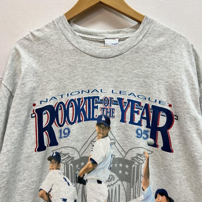 ヴィンテージ VINTAGE Tシャツ 半袖 90s 野茂英雄 1995年 ルーキー・オブ・ザ・イヤー 記念Tシャツ L 灰 / グレー / gray メンズ USED 古着 中古 50164207
