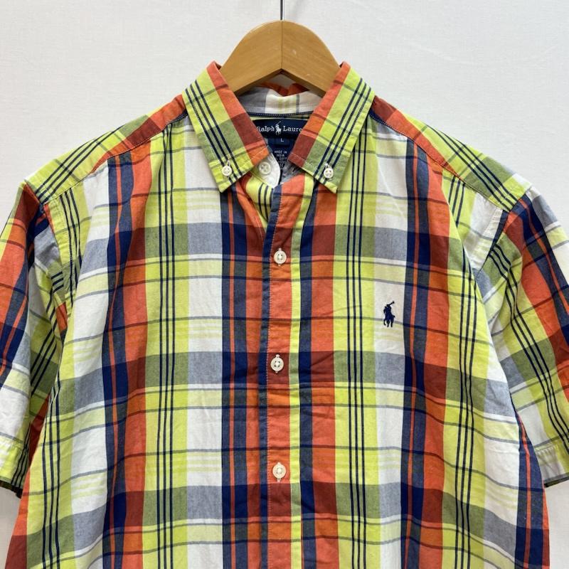 ラルフローレン RALPHLAUREN シャツ、ブラウス 半袖 インド綿 チェック ボタンダウンシャツ L レディース USED 古着 中古 50164214