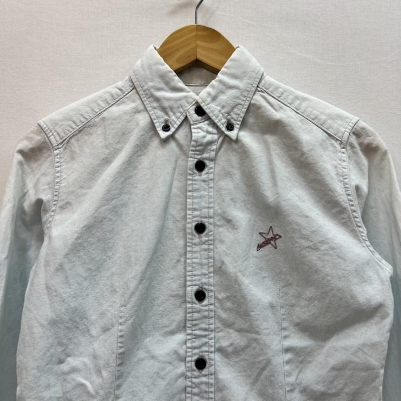 ヒステリックグラマー HYSTERIC GLAMOUR シャツ、ブラウス 長袖 00s スター ロゴ ボタンダウンシャツ ヴィンテージ y2k - 水色 / ライトブルー / レディース USED 古着 中古 50164219