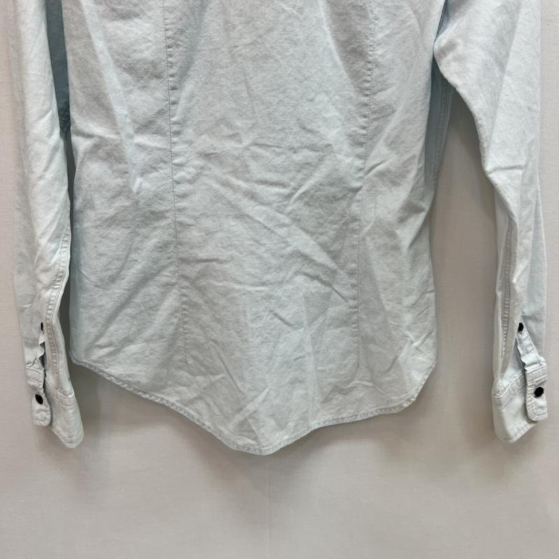 ヒステリックグラマー HYSTERIC GLAMOUR シャツ、ブラウス 長袖 00s スター ロゴ ボタンダウンシャツ ヴィンテージ y2k - 水色 / ライトブルー / レディース USED 古着 中古 50164219