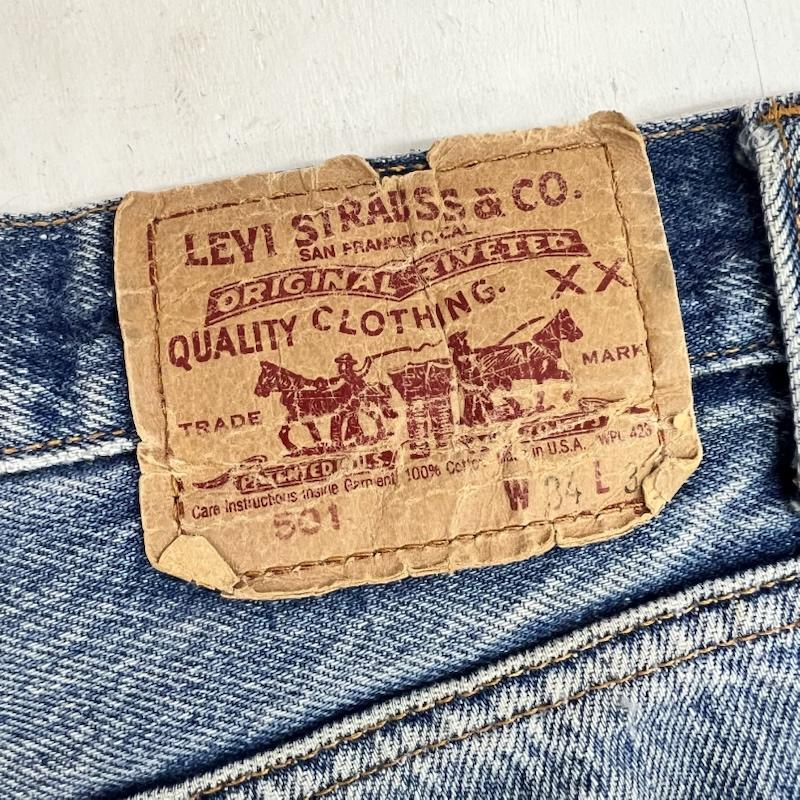 リーバイス Levi s パンツ デニム、ジーンズ 80s USA製 501 デニムパンツ ボタン裏653 ビンテージ 34インチ メンズ USED 古着 中古 50164222