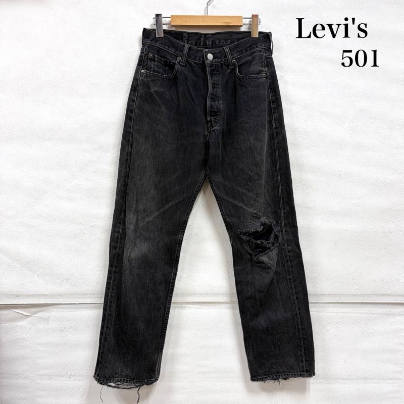 リーバイス Levi s パンツ デニム、ジーンズ 501 ブラックデニム フェード フィリピン製 ヴィンテージ 30インチ 黒 / ブラック / black メンズ USED 古着 中古 50164223