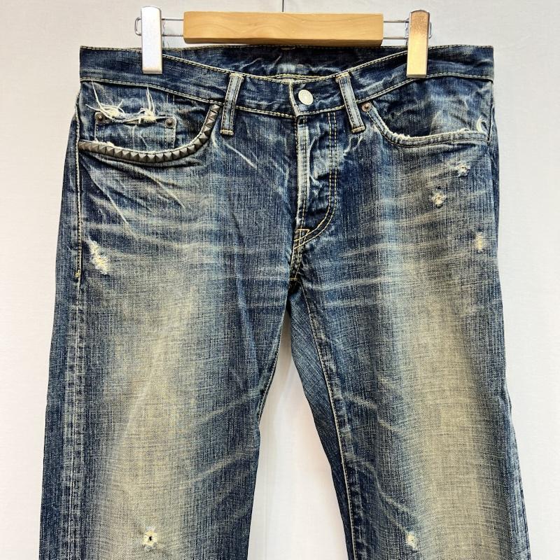 ヒステリックグラマー HYSTERIC GLAMOUR パンツ デニム、ジーンズ 00s ノブスリム ヴィンテージ加工 スタッズ デニム 4AP-2343 32インチ メンズ USED 古着 中古 50164224
