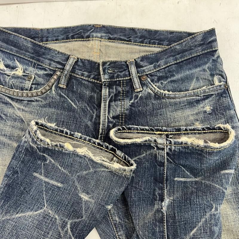 ヒステリックグラマー HYSTERIC GLAMOUR パンツ デニム、ジーンズ 00s ノブスリム ヴィンテージ加工 スタッズ デニム 4AP-2343 32インチ メンズ USED 古着 中古 50164224