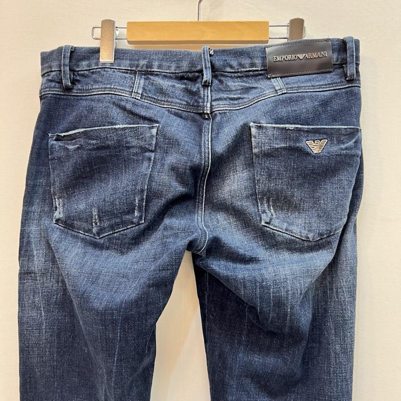 エンポリオアルマーニ EMPORIO ARMANI パンツ デニム、ジーンズ ダメージ加工 スキニー デニムパンツ 6X1J10 1DATZ 33インチ メンズ USED 古着 中古 50164225