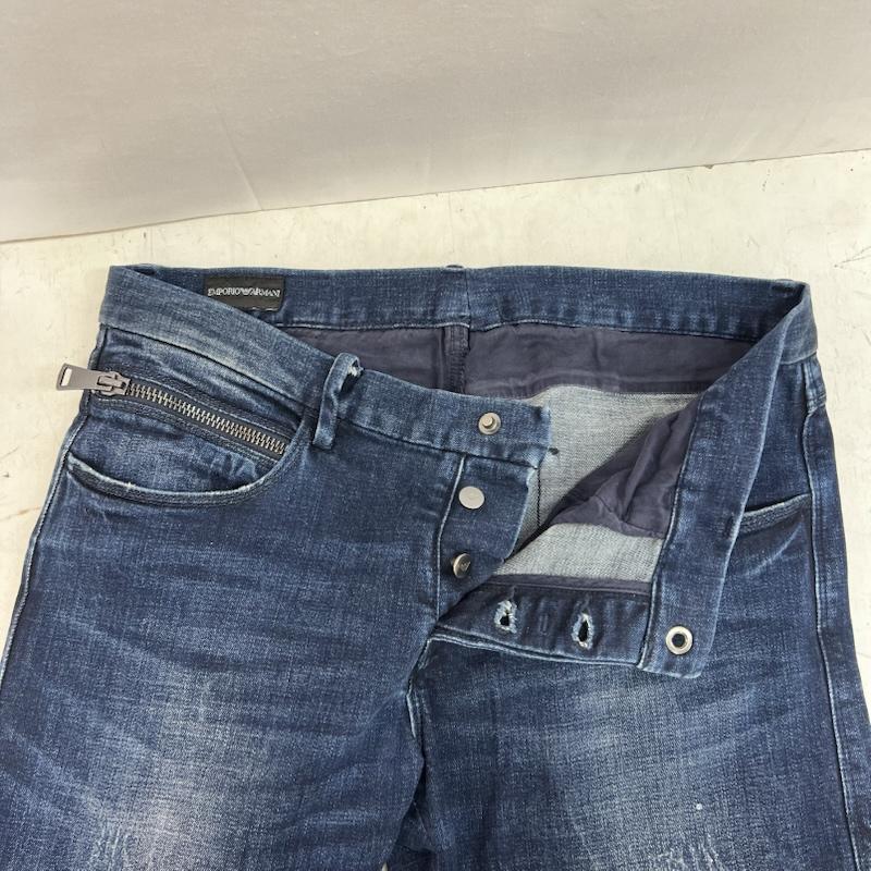 エンポリオアルマーニ EMPORIO ARMANI パンツ デニム、ジーンズ ダメージ加工 スキニー デニムパンツ 6X1J10 1DATZ 33インチ メンズ USED 古着 中古 50164225