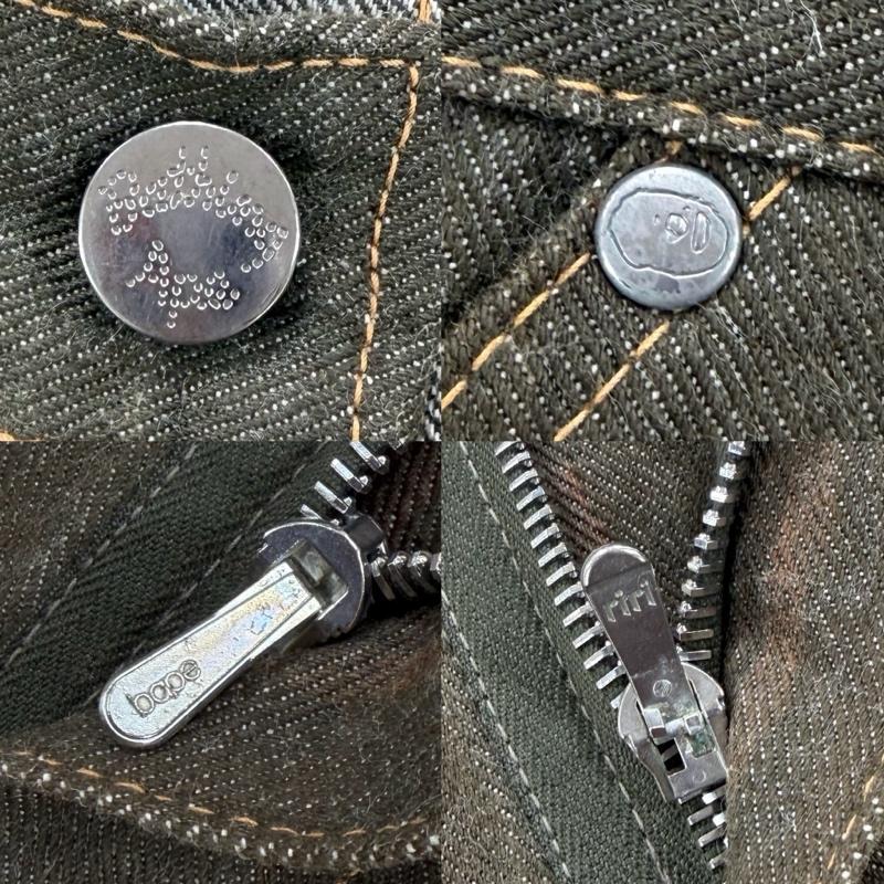 アベイシングエイプ A BATHING APE パンツ ワークパンツ、ペインターパンツ ダブルニー デニム ペインターパンツ XL ロゴ、文字 カーキ / カーキ / khaki メンズ USED 古着 中古 50164231