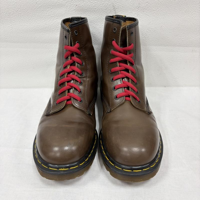 ドクターマーチン Dr.Martens ブーツ ショートブーツ 8ホール ブラウンレザー ショートブーツ イングランド製 英国製 ヴィンテージ UK9 28cm UK：9 ワンポイント X ロゴ、文字 茶 / ブラウン / brown X 赤 / レッド / red メンズ USED 古着 中古 50164232