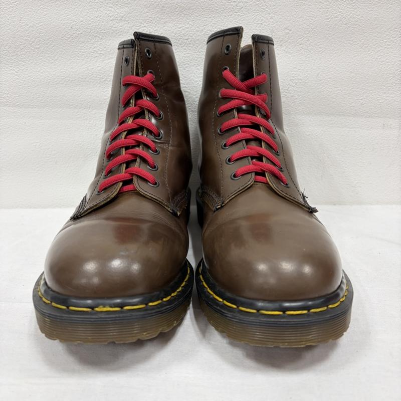 ドクターマーチン Dr.Martens ブーツ ショートブーツ 8ホール ブラウンレザー ショートブーツ イングランド製 英国製 ヴィンテージ UK9 28cm UK：9 ワンポイント X ロゴ、文字 茶 / ブラウン / brown X 赤 / レッド / red メンズ USED 古着 中古 50164232