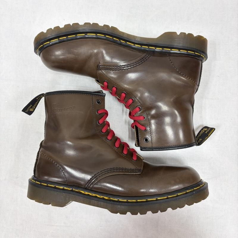 ドクターマーチン Dr.Martens ブーツ ショートブーツ 8ホール ブラウンレザー ショートブーツ イングランド製 英国製 ヴィンテージ UK9 28cm UK：9 ワンポイント X ロゴ、文字 茶 / ブラウン / brown X 赤 / レッド / red メンズ USED 古着 中古 50164232