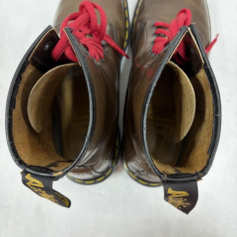 ドクターマーチン Dr.Martens ブーツ ショートブーツ 8ホール ブラウンレザー ショートブーツ イングランド製 英国製 ヴィンテージ UK9 28cm UK：9 ワンポイント X ロゴ、文字 茶 / ブラウン / brown X 赤 / レッド / red メンズ USED 古着 中古 50164232