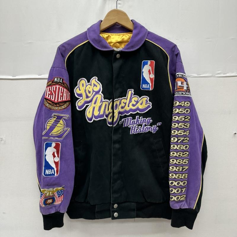 古着 USED ジャケット、上着 ジャンパー、ブルゾン JEFF HAMILTON Lakers レーシング ジャケット S 黒 / ブラック / black X 紫 / パープル / purple メンズ USED 古着 中古 50164235
