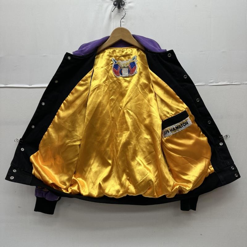 古着 USED ジャケット、上着 ジャンパー、ブルゾン JEFF HAMILTON Lakers レーシング ジャケット S 黒 / ブラック / black X 紫 / パープル / purple メンズ USED 古着 中古 50164235