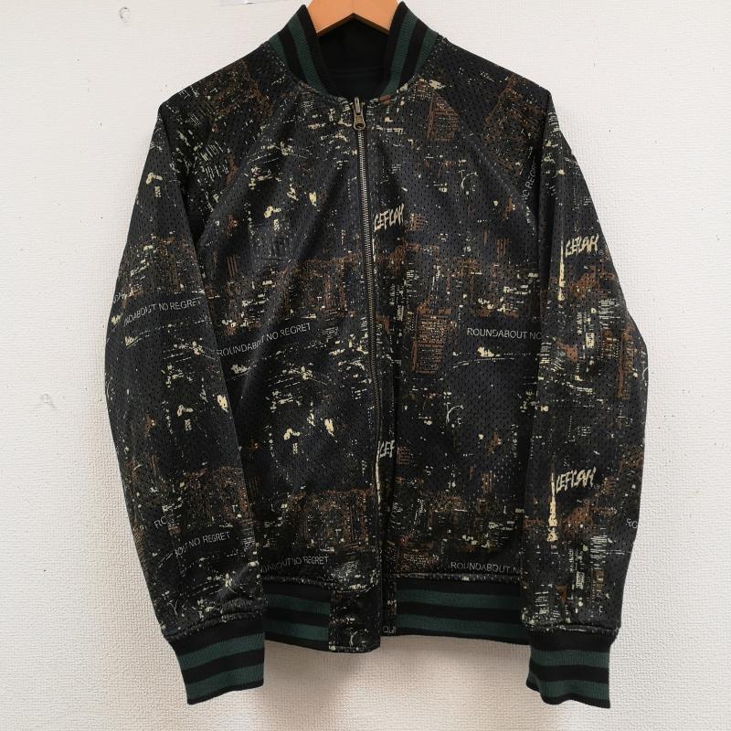 レフラー LEFLAH ジャケット、上着 ジャンパー、ブルゾン メッシュ 迷彩 カモ 総柄 リバーシブル 2WAY フルジップ 黒 / ブラック / black メンズ USED 古着 中古 50164237