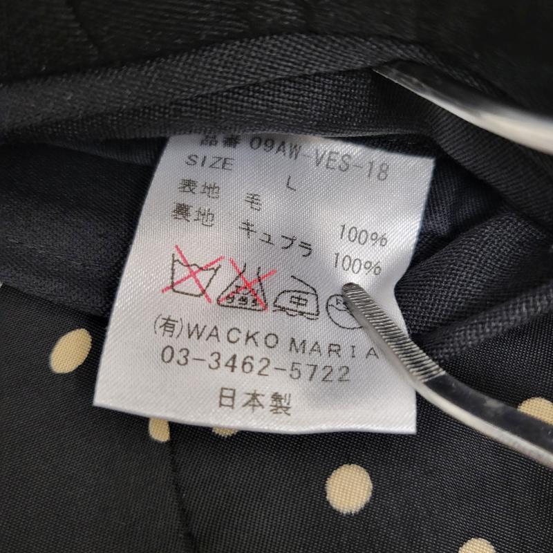ワコマリア WACKO MARIA ベスト ベスト 09AW-VES-18 ドット柄 刺繍 ベスト ブラック L L 黒 / ブラック / black メンズ USED 古着 中古 50164241