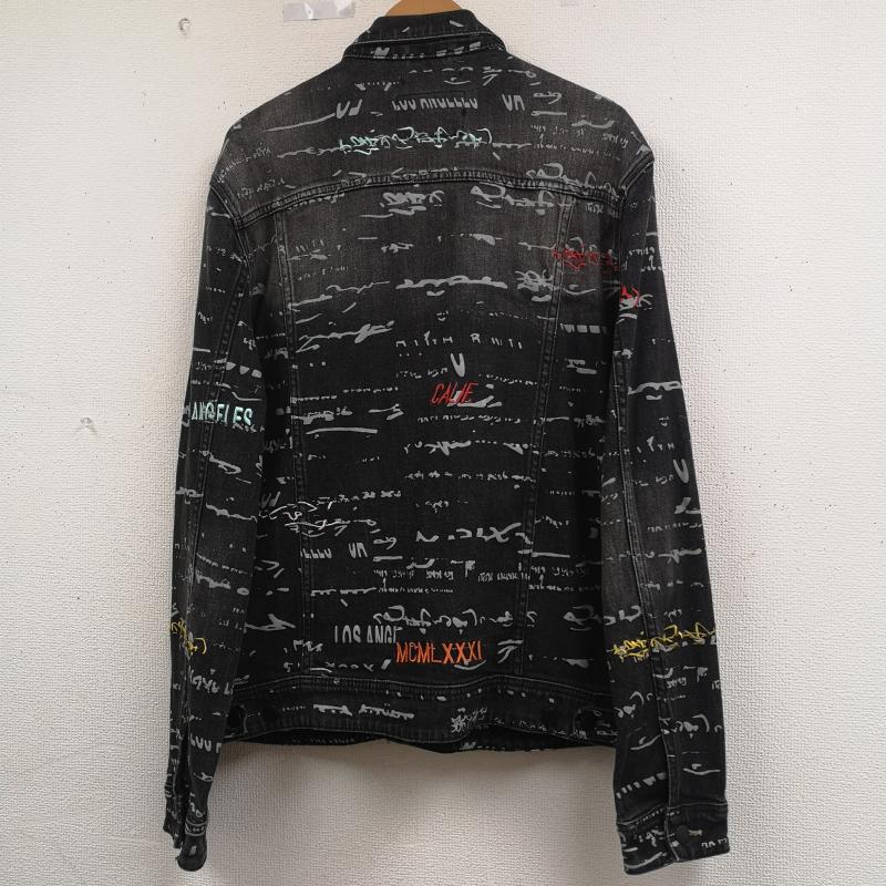ゲス Guess ジャケット、上着 ジャケット、ブレザー カラフル 総柄 刺繡 ウォッシュ加工 M91XN1R2TR2 XL 黒 / ブラック / black メンズ USED 古着 中古 50164242