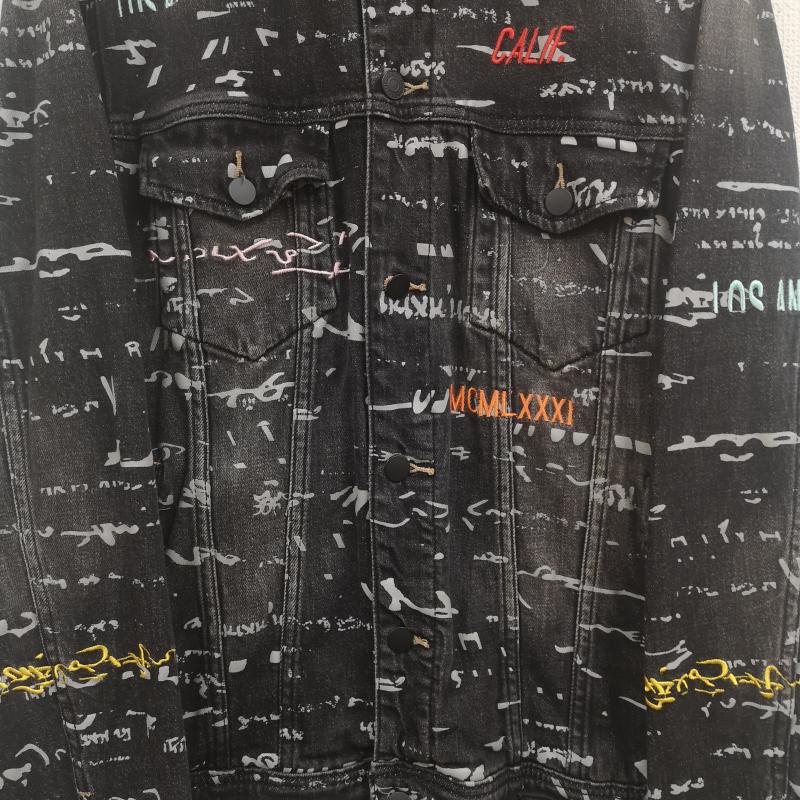 ゲス Guess ジャケット、上着 ジャケット、ブレザー カラフル 総柄 刺繡 ウォッシュ加工 M91XN1R2TR2 XL 黒 / ブラック / black メンズ USED 古着 中古 50164242