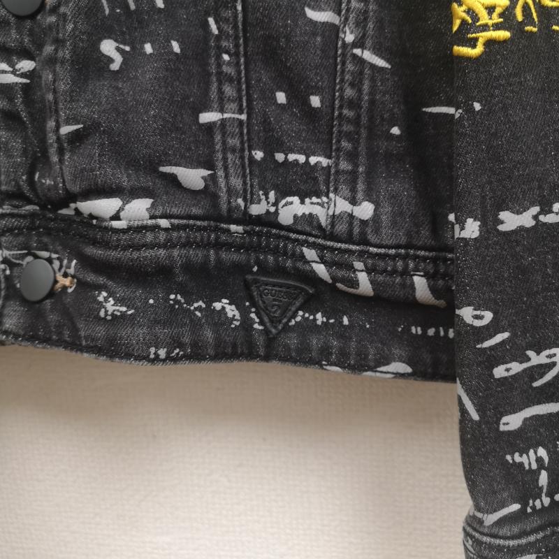 ゲス Guess ジャケット、上着 ジャケット、ブレザー カラフル 総柄 刺繡 ウォッシュ加工 M91XN1R2TR2 XL 黒 / ブラック / black メンズ USED 古着 中古 50164242