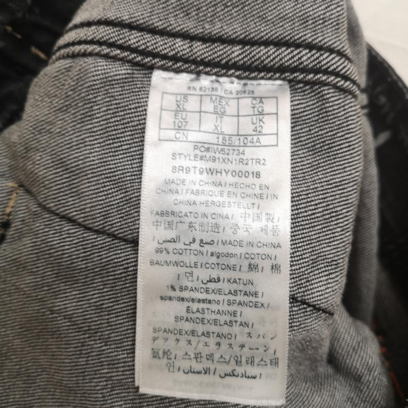 ゲス Guess ジャケット、上着 ジャケット、ブレザー カラフル 総柄 刺繡 ウォッシュ加工 M91XN1R2TR2 XL 黒 / ブラック / black メンズ USED 古着 中古 50164242