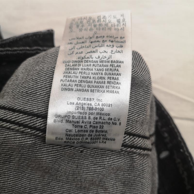 ゲス Guess ジャケット、上着 ジャケット、ブレザー カラフル 総柄 刺繡 ウォッシュ加工 M91XN1R2TR2 XL 黒 / ブラック / black メンズ USED 古着 中古 50164242
