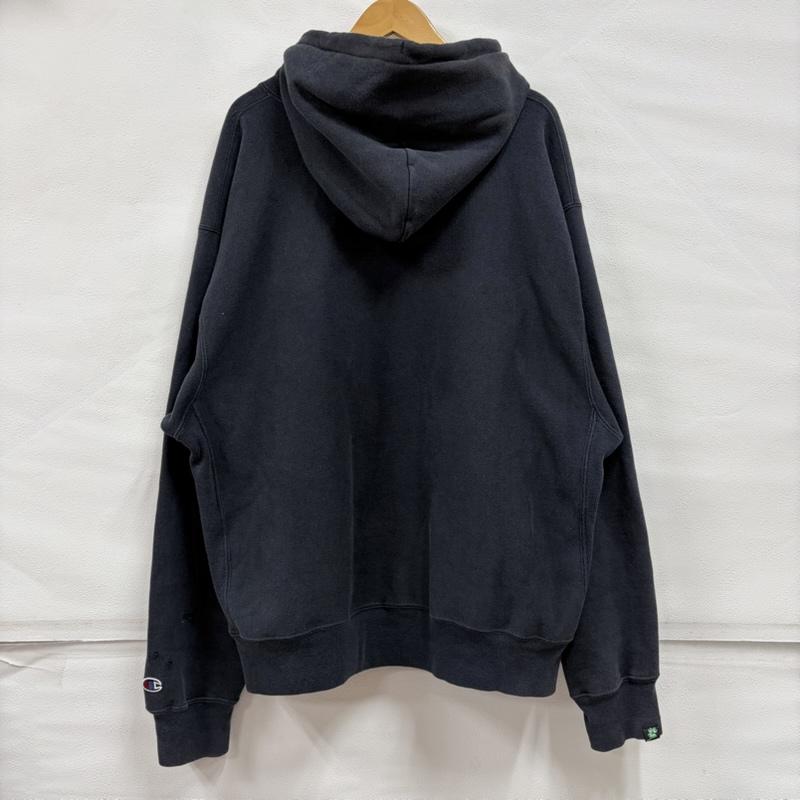 チャンピオン Champion パーカー 長袖 PREMIUM REVERSEWEAVE リバースウィーブ プルオーバー フーディー パーカー グラフィック ロゴ プリント 裏起毛 XL ロゴ、文字 X プリント 紺 / ネイビー / navy X 白 / ホワイト / white X 黒 / ブラック / black メンズ USED 古着 中古 50164243