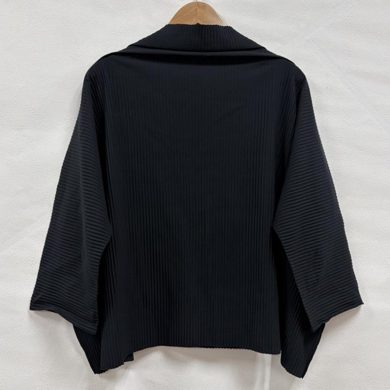 イッセイミヤケ ISSEY MIYAKE カットソー 長袖 me A-POC 長袖 ハイネック プリーツ カットソー MI72KK168 日本製 - 無地 黒 / ブラック / black レディース USED 古着 中古 50164255