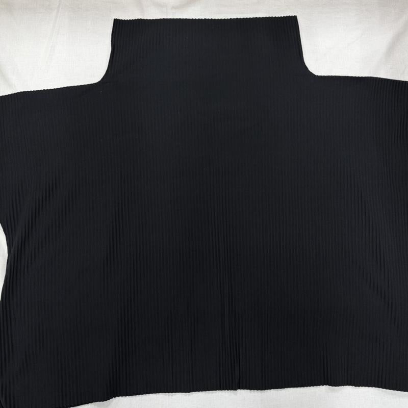イッセイミヤケ ISSEY MIYAKE カットソー 長袖 me A-POC 長袖 ハイネック プリーツ カットソー MI72KK168 日本製 - 無地 黒 / ブラック / black レディース USED 古着 中古 50164255