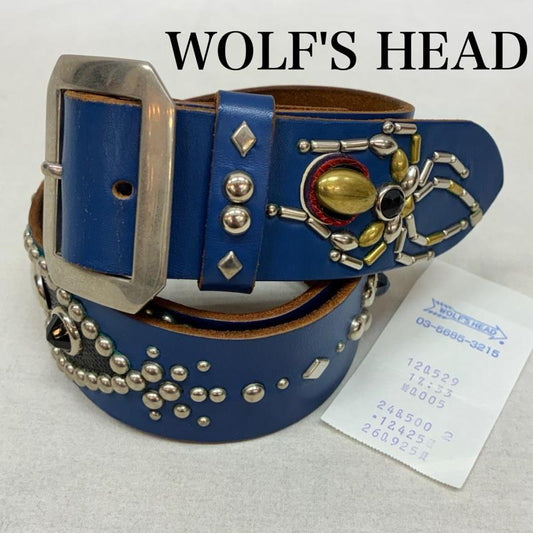 ウルフズヘッド WOLF S HEAD ベルト・バックル ベルト レザー 部分リザード スパイダー スタッズ ベルト 34 - メンズ USED 古着 中古 50164257