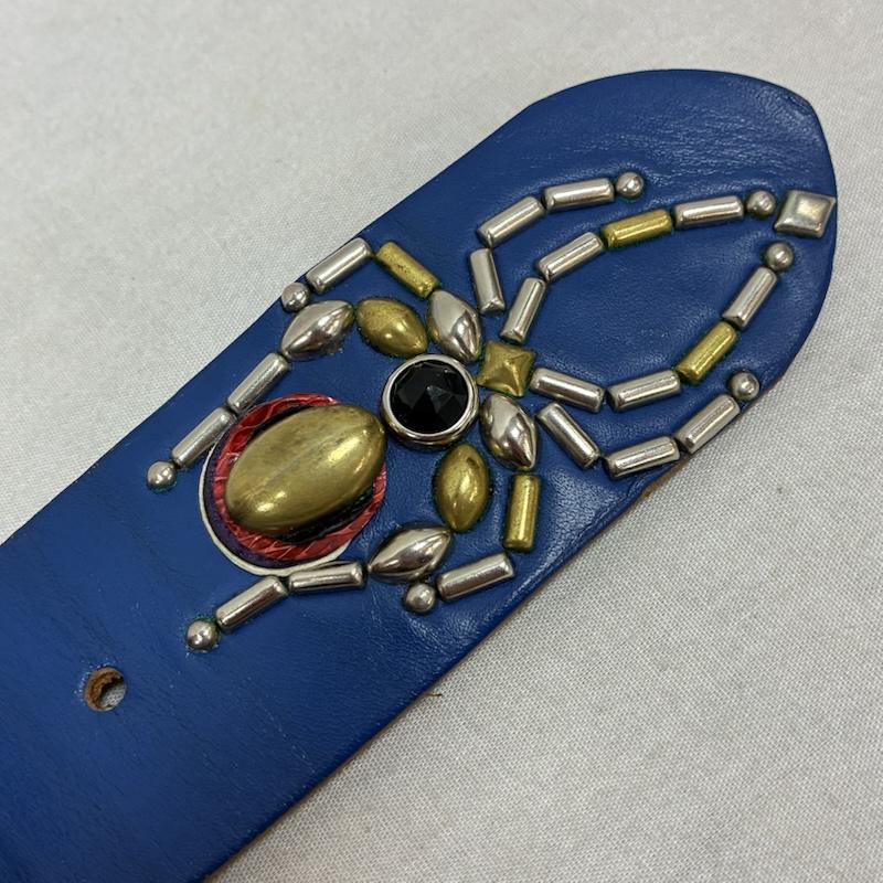 ウルフズヘッド WOLF S HEAD ベルト・バックル ベルト レザー 部分リザード スパイダー スタッズ ベルト 34 - メンズ USED 古着 中古 50164257