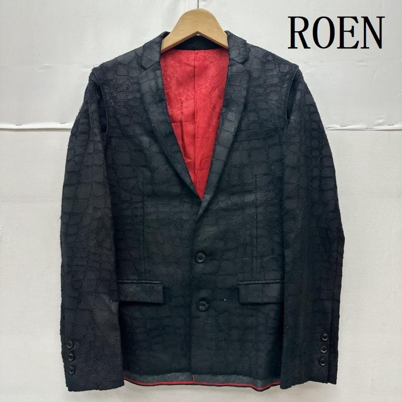 ロエン ROEN ジャケット、上着 ジャケット、ブレザー 2way クロコダイル 柄 ウール テーラ－ド ジャケット ベスト 44 黒 / ブラック / black メンズ USED 古着 中古 50164261