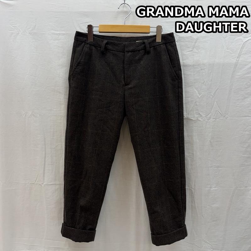 グランマママドーター GRANDMA MAMA DAUGHTER ボトムス ボトムス ウール チェック ノータック スラックス パンツ LOT-GP183 2 チェック レディース USED 古着 中古 50164268