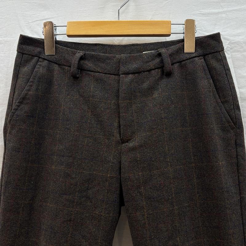 グランマママドーター GRANDMA MAMA DAUGHTER ボトムス ボトムス ウール チェック ノータック スラックス パンツ LOT-GP183 2 チェック レディース USED 古着 中古 50164268