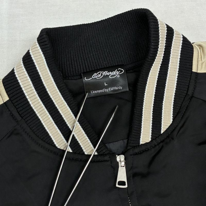 エドハーディー Ed Hardy ジャケット、上着 ジャンパー、ブルゾン スカル ハート タトゥー 刺繍 スカジャン L メンズ USED 古着 中古 50164271