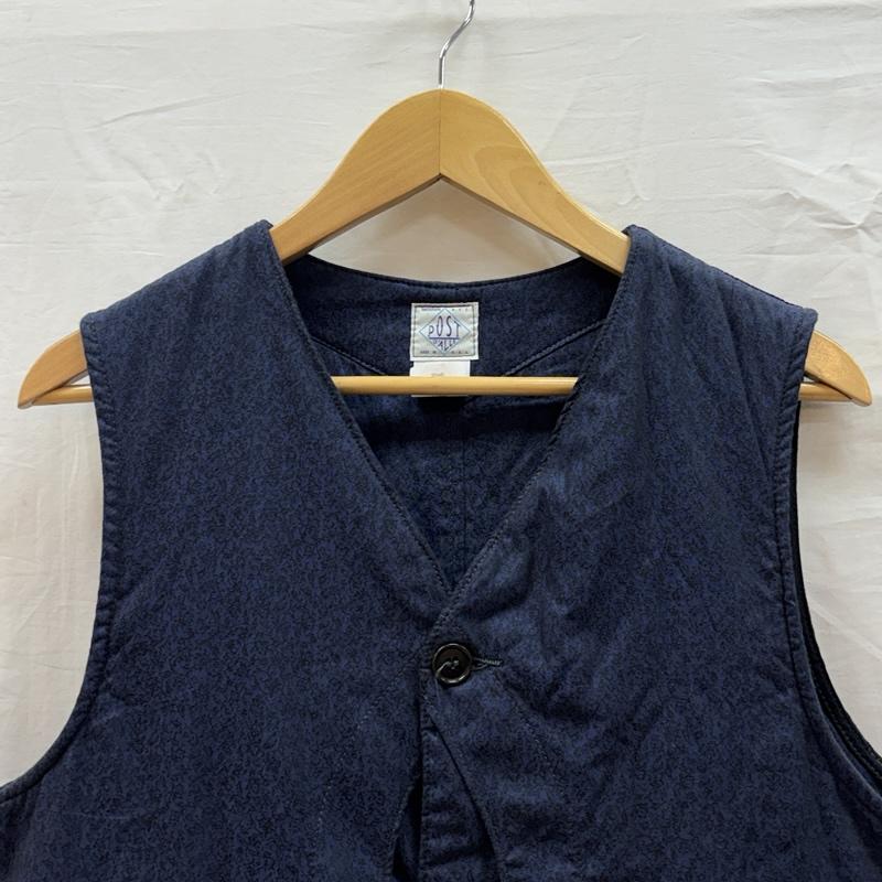 ポストオーバーオールズ POST OVERALLS ベスト ベスト USA製 ハーフムーンポケット ベスト 中綿入り S 紺 / ネイビー / navy メンズ USED 古着 中古 50164272