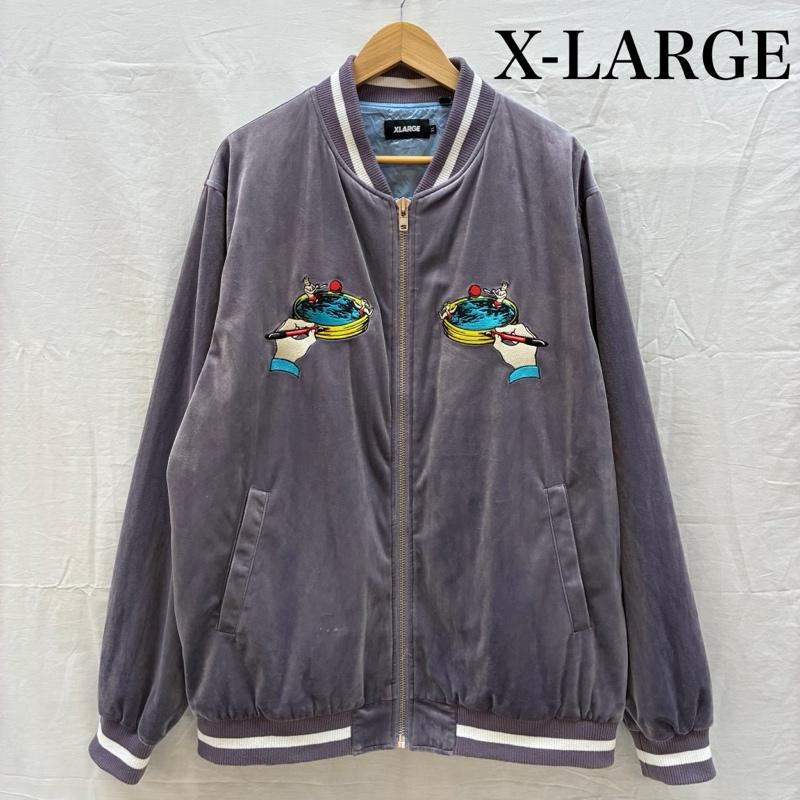 エクストララージ XLARGE ジャケット、上着 ジャンパー、ブルゾン ベロア調 グラフィック 刺繍 スカジャン 01201505 XL メンズ USED 古着 中古 50164273