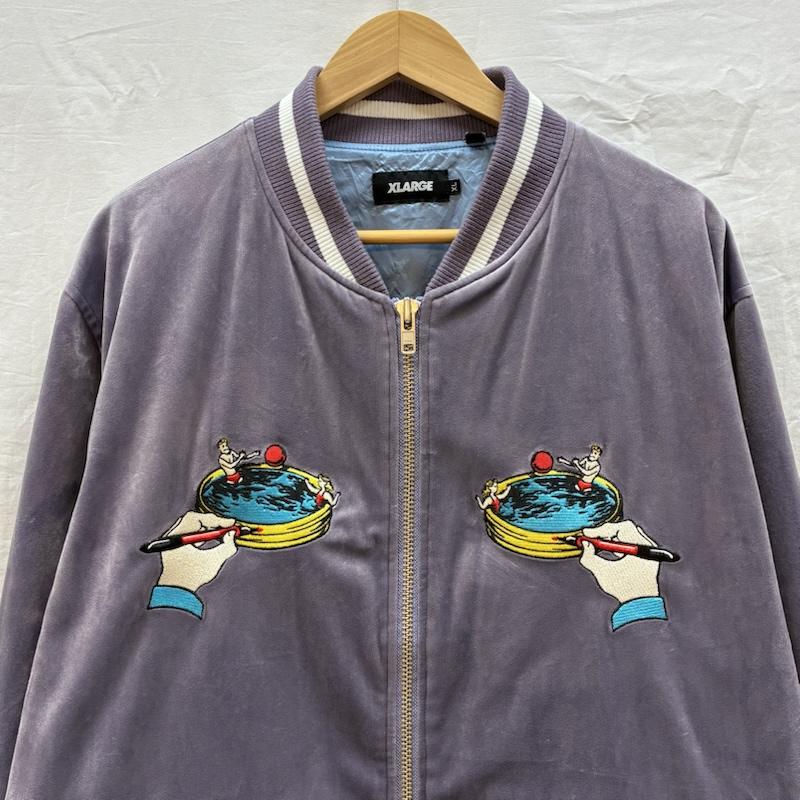 エクストララージ XLARGE ジャケット、上着 ジャンパー、ブルゾン ベロア調 グラフィック 刺繍 スカジャン 01201505 XL メンズ USED 古着 中古 50164273