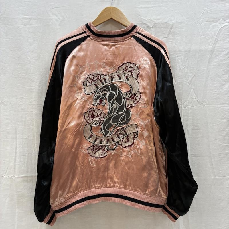 古着 USED ジャケット、上着 ジャンパー、ブルゾン JUNKY S PARADISE ジャンキーズパラダイス パンサー スパイダーウェブ 刺繍 スカジャン レーヨン XXL メンズ USED 古着 中古 50164277