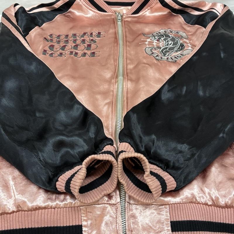 古着 USED ジャケット、上着 ジャンパー、ブルゾン JUNKY S PARADISE ジャンキーズパラダイス パンサー スパイダーウェブ 刺繍 スカジャン レーヨン XXL メンズ USED 古着 中古 50164277