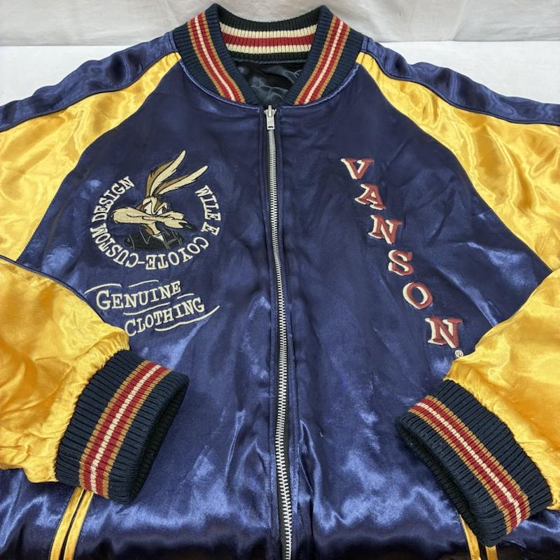 ヴァンソン VANSON ジャケット、上着 ジャンパー、ブルゾン ルーニー・テューンズ LOONEY TUNES レーヨン サテン リバーシブル スカジャン XXL メンズ USED 古着 中古 50164281