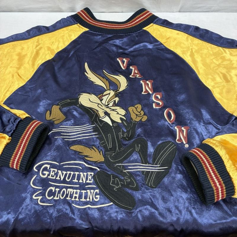 ヴァンソン VANSON ジャケット、上着 ジャンパー、ブルゾン ルーニー・テューンズ LOONEY TUNES レーヨン サテン リバーシブル スカジャン XXL メンズ USED 古着 中古 50164281